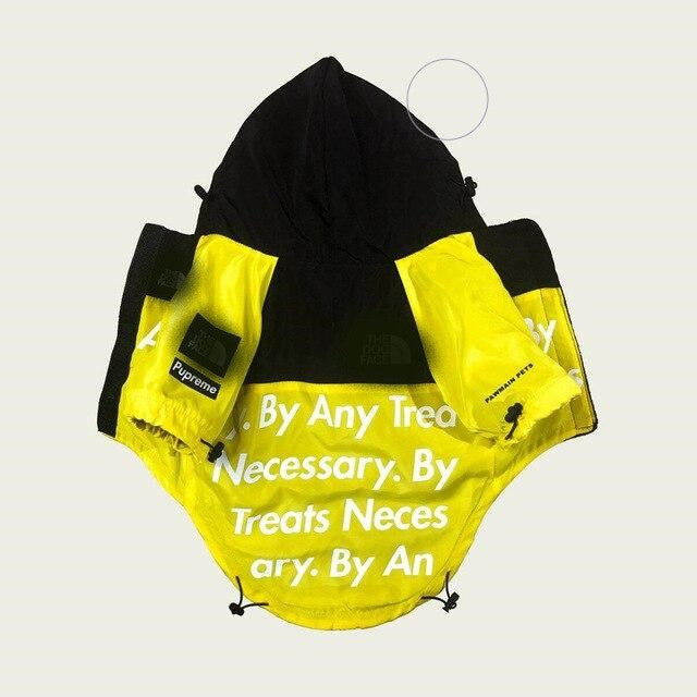 The Dog Face Windproof Waterproof Reflective Pet Cat Dog Jacket Yellow