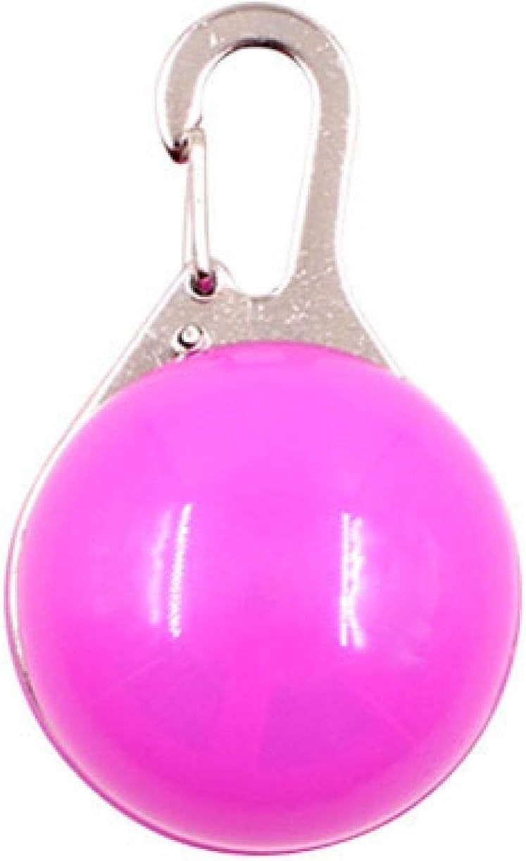 LED Luminous Pet Round Pendant Luminous Dog Tag Pet Charm Dog Flashing Tag Dog Collar Light, Suitable For Pets To Walk At Night Purple