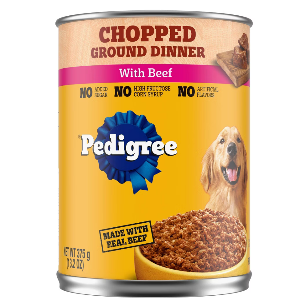 Pedigree Chopped Ground Dinner with Beef Wet Dog Food (13.2oz) Default Title