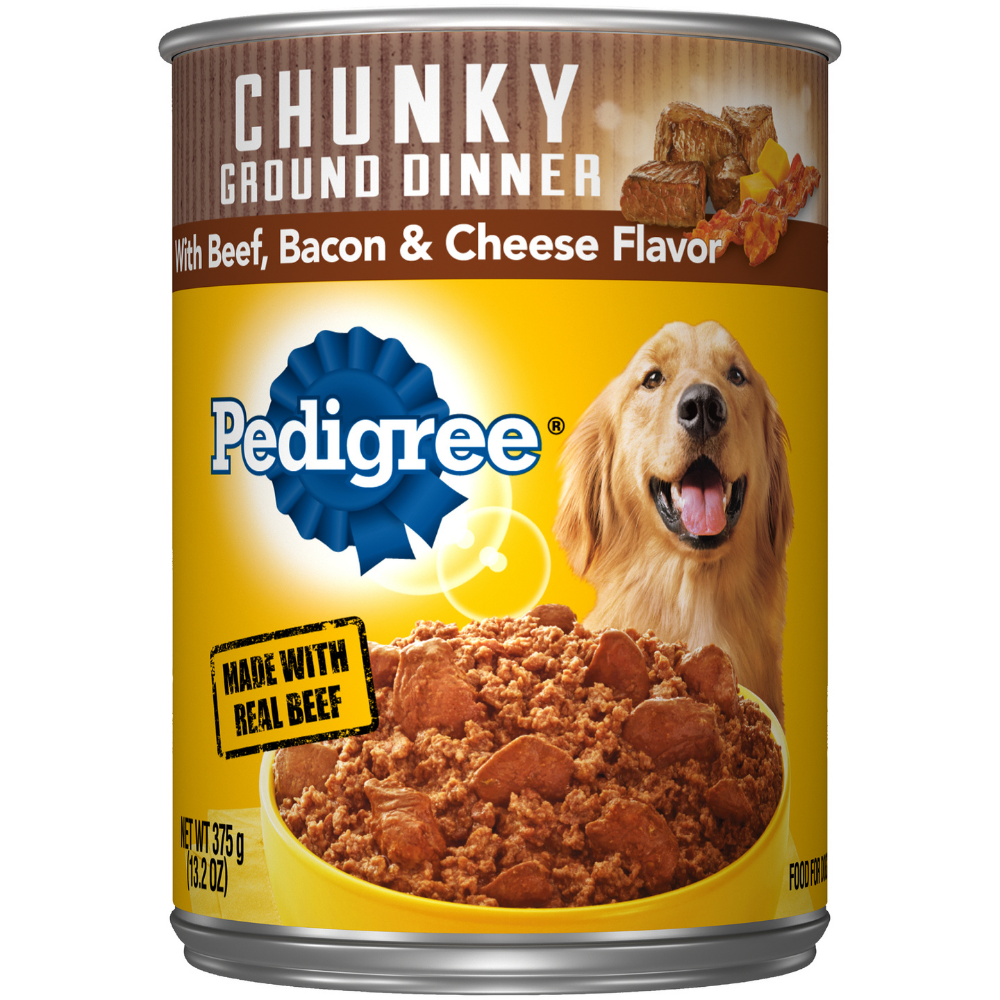 Pedigree Chopped Ground Dinner Beef, Bacon & Cheese Wet Dog Food (13.2oz) Default Title