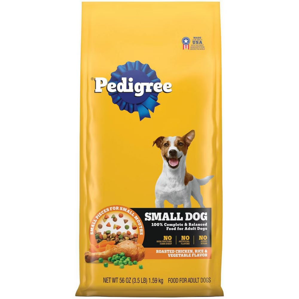Pedigree Complete Nutrition Roasted Chicken, Rice & Vegetable Dry Dog Food for Small Dogs (3.5 lb) Default Title
