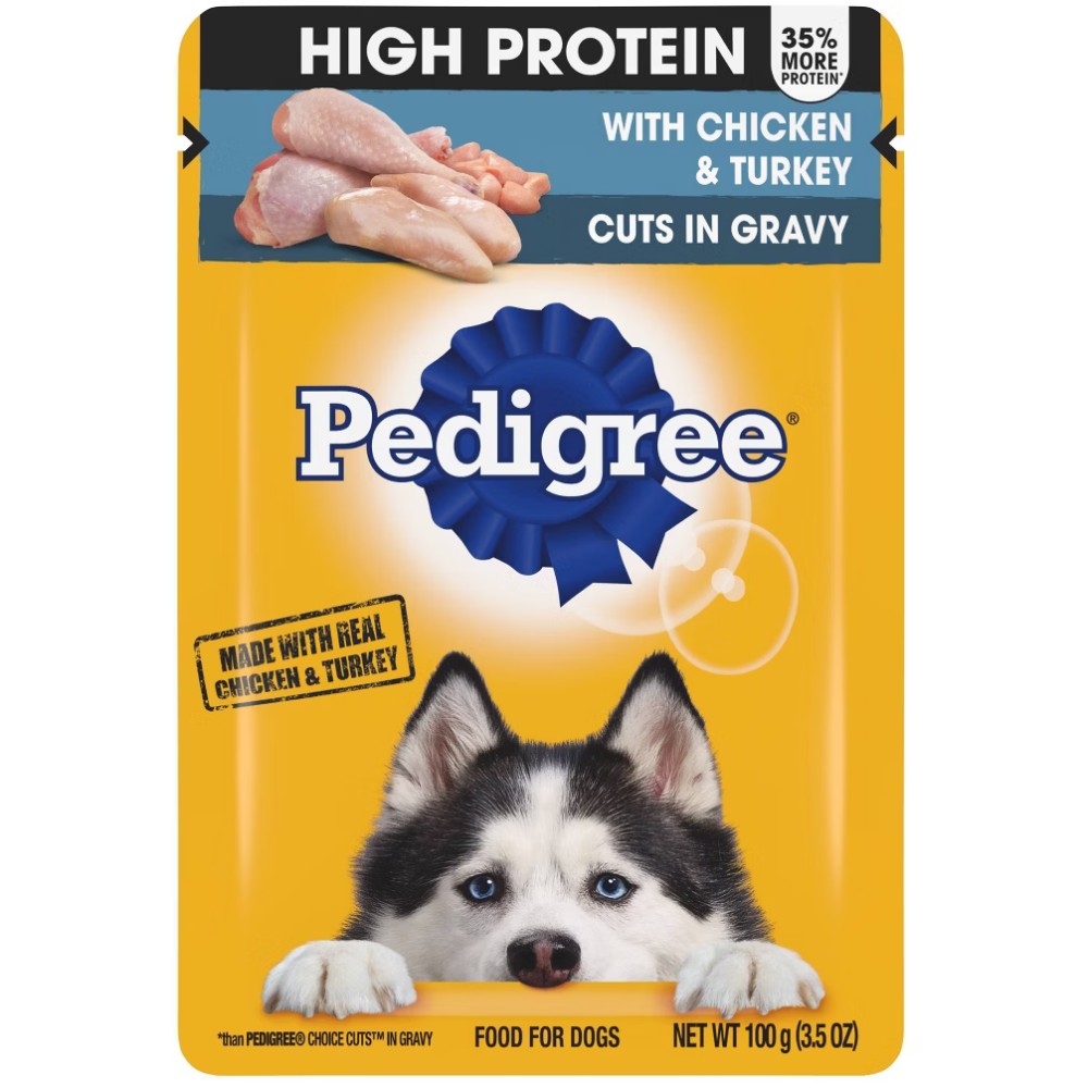 Pedigree High Protein Wet Dog Food With Chicken & Turkey in Gravy (3.5oz) Default Title