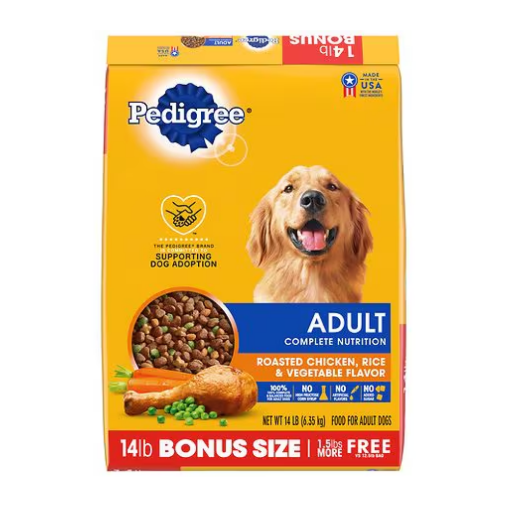 Pedigree Dry Dog Food Adult Roasted Chicken, Rice & Vegetable Flavor (14 lb) Default Title