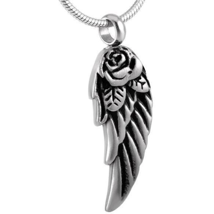 Rose Wing Cremation Jewelry Pendant