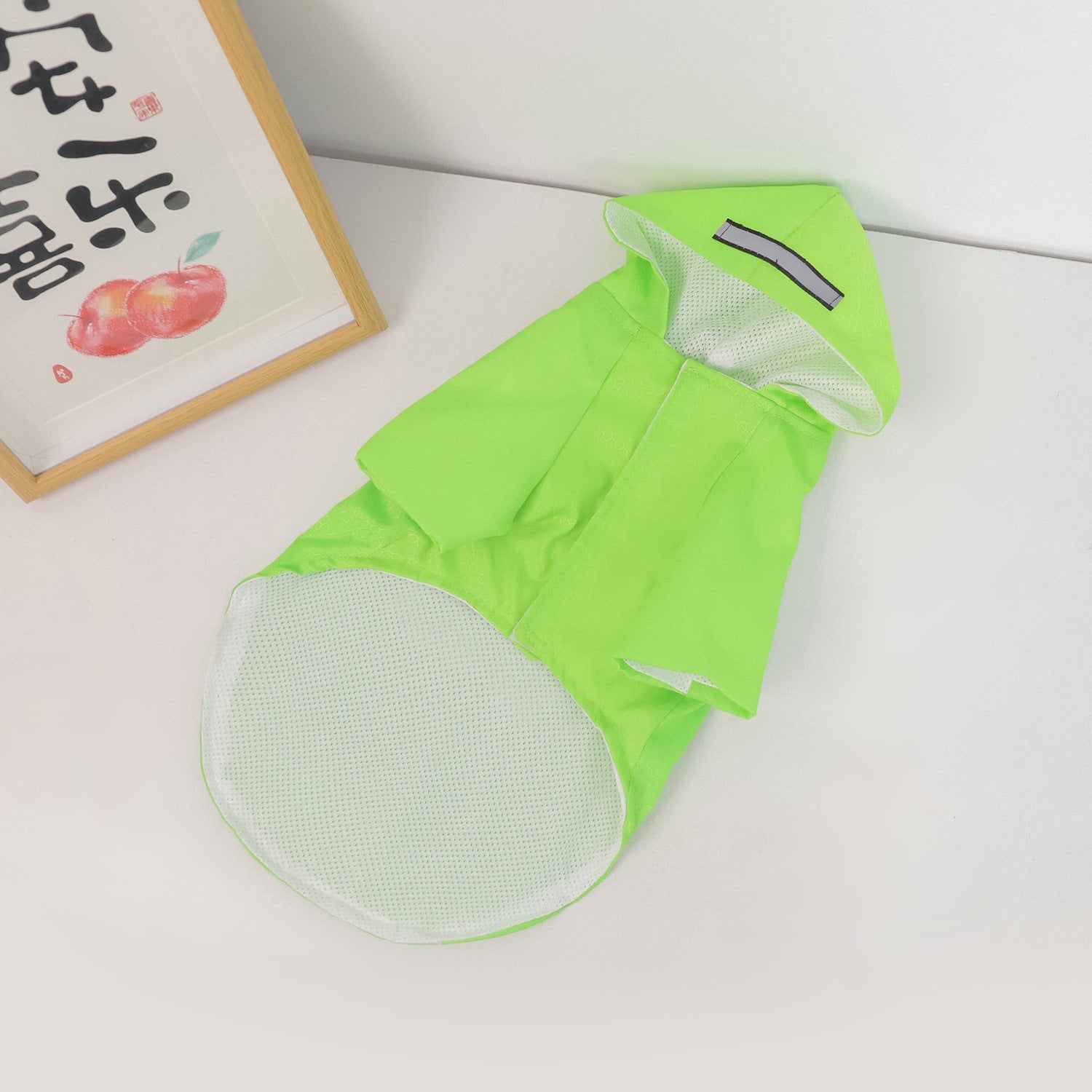 Dog Raincoat Reflective Waterproof Snowproof Pet Coat For Small Puppy Cats Raincoat Pets Supplies Green Velcro