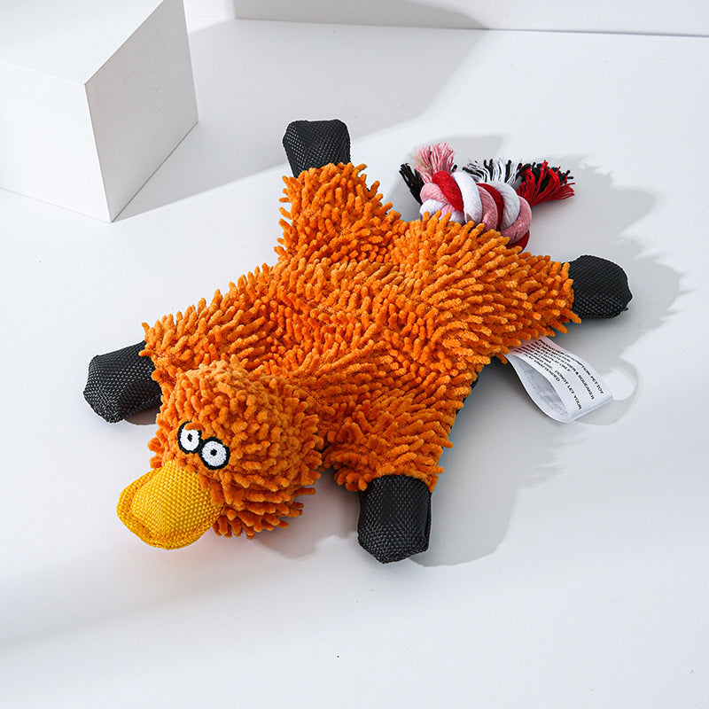 Mop Plush Pet Toy Duck Animal Dog Toys Orange