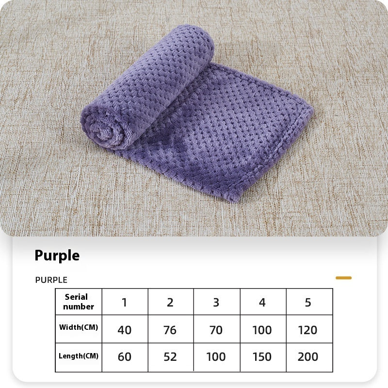 Summer Coral Fleece Blanket For Dogs Sleeping Pets Purple