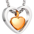 Heart In a Heart Cremation Ashes Necklace