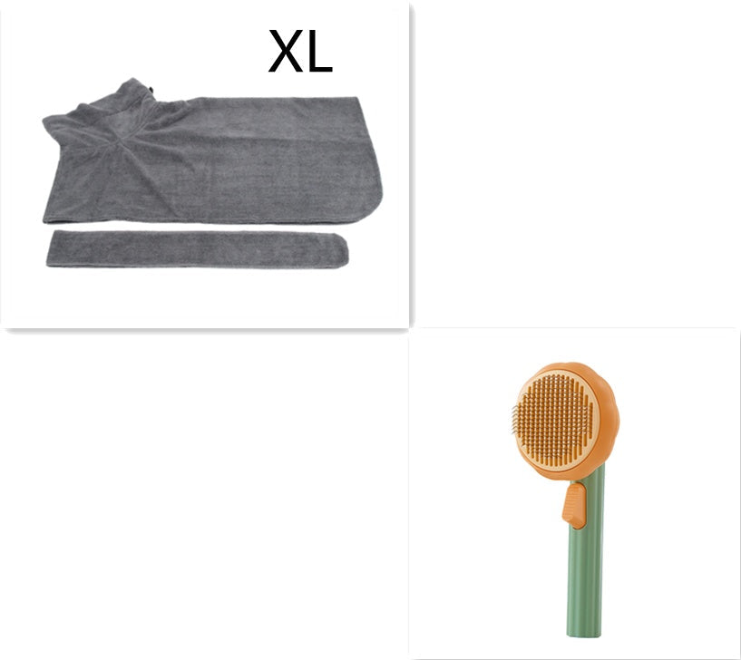 New Pet Cat Brush Hot Selling Hand-held Steel Wire Self-cleaning Comb Looper For Hair Removal Green Grey XL