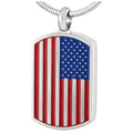 Military U.S. Flag Dog Tag Cremation Jewelry Pendant