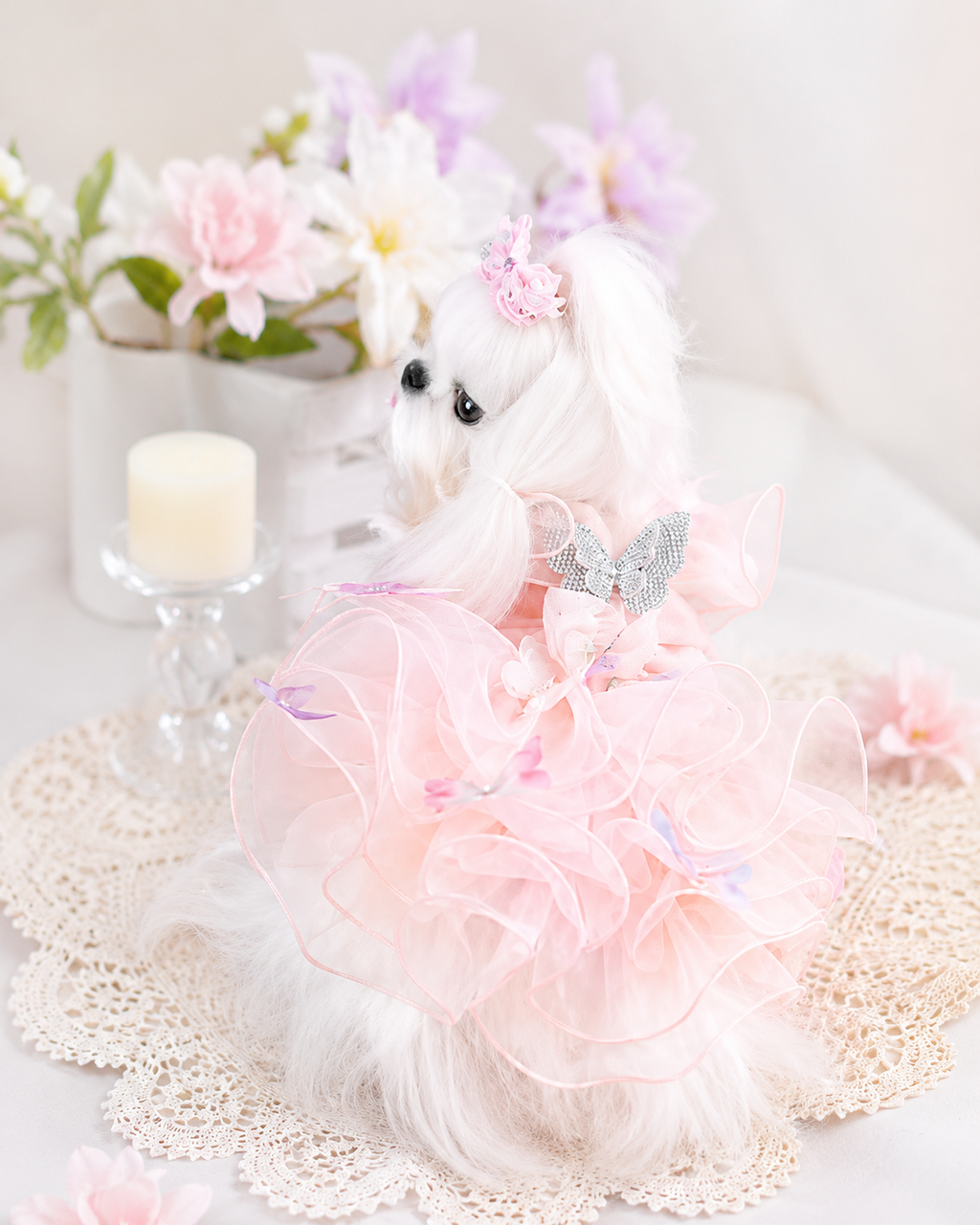 Butterfly Fairy Princess Dog Dress | Luxury Tulle Pet Party Dress