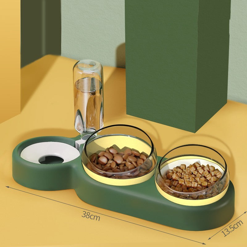 Cats Dogs Pets Rice Bowls Automatic Water Bowls Green