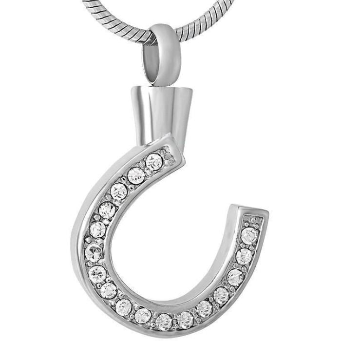 Horse Shoe Cremation Jewelry Pendant