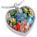 Flower Pot Heart Cremation Jewelry Pendant