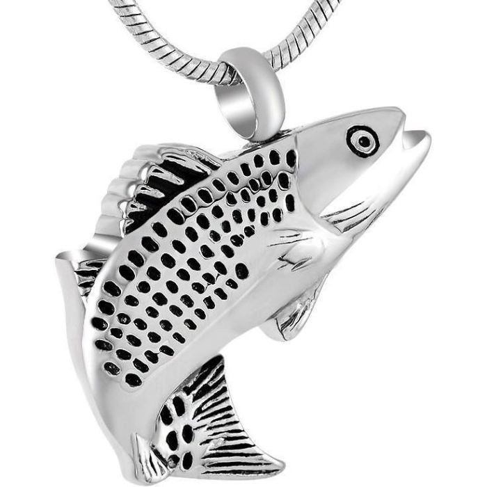 Bass Fish Cremation Jewelry Pendant