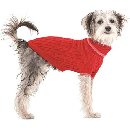 Red Classic Cable Sweater by Fashion Pet XXLarge