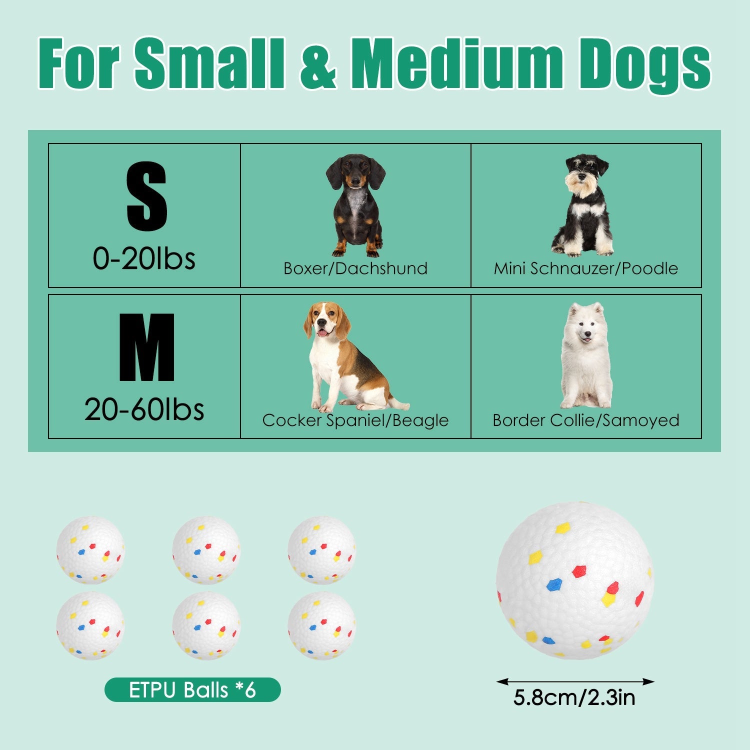 Dog Balls for Automatic Launcher 2.3" ETPU 6-Pack