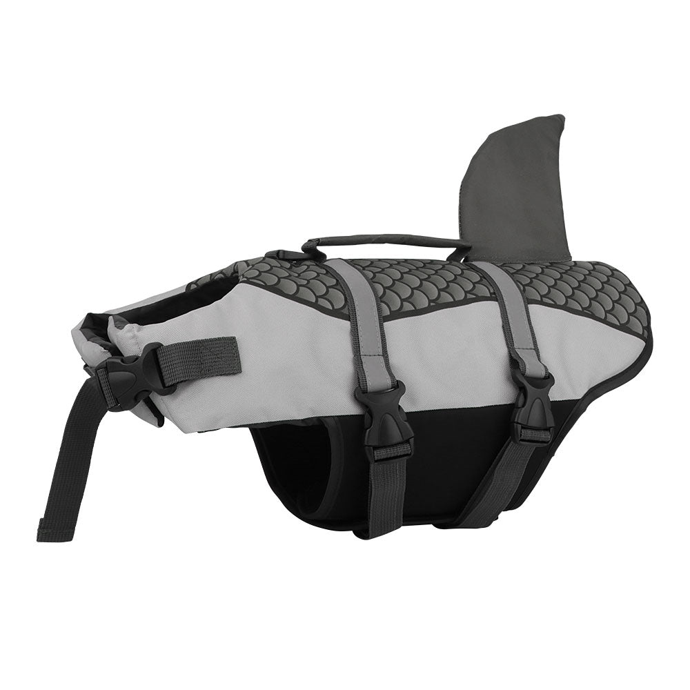 Swim Pet Dog Life Jacket Vest Clothes Life Vest Collar Harness Pets Swimming Summer Swimwear Scales Shark Pet Products Grey