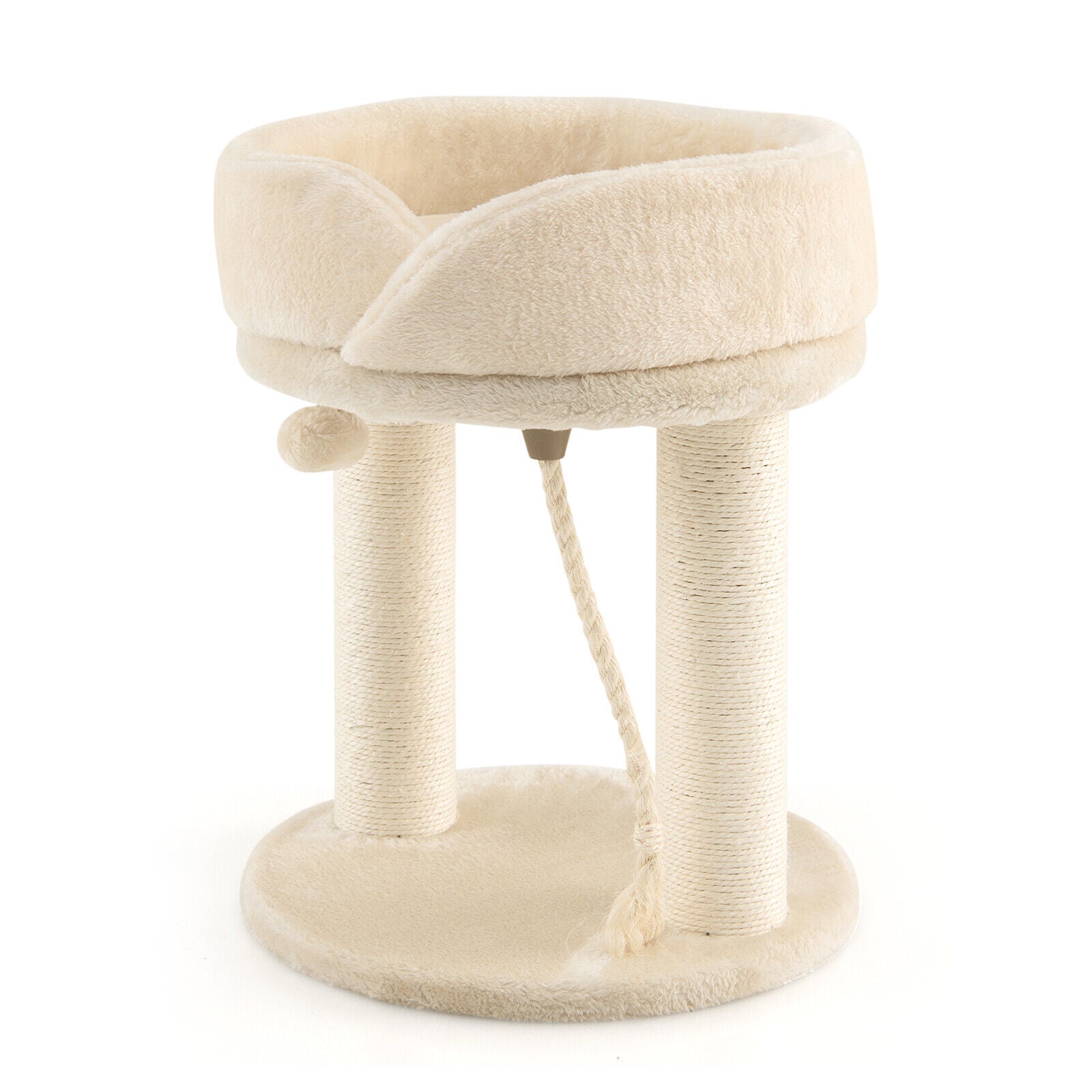 Cat Climbing Tree with Plush Perchs and Scratching Post Beige