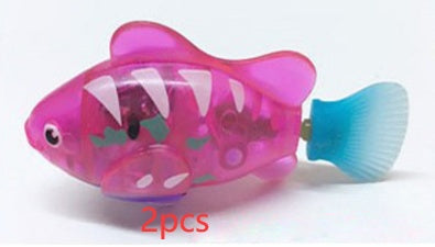 Cat Interactive Electric Fish Water Toy For Indoor Play Swimming Robot Fish Toys For Cat Dog Pet Baby Swimmer Bath Robofish Toys Cute pink 2PCS