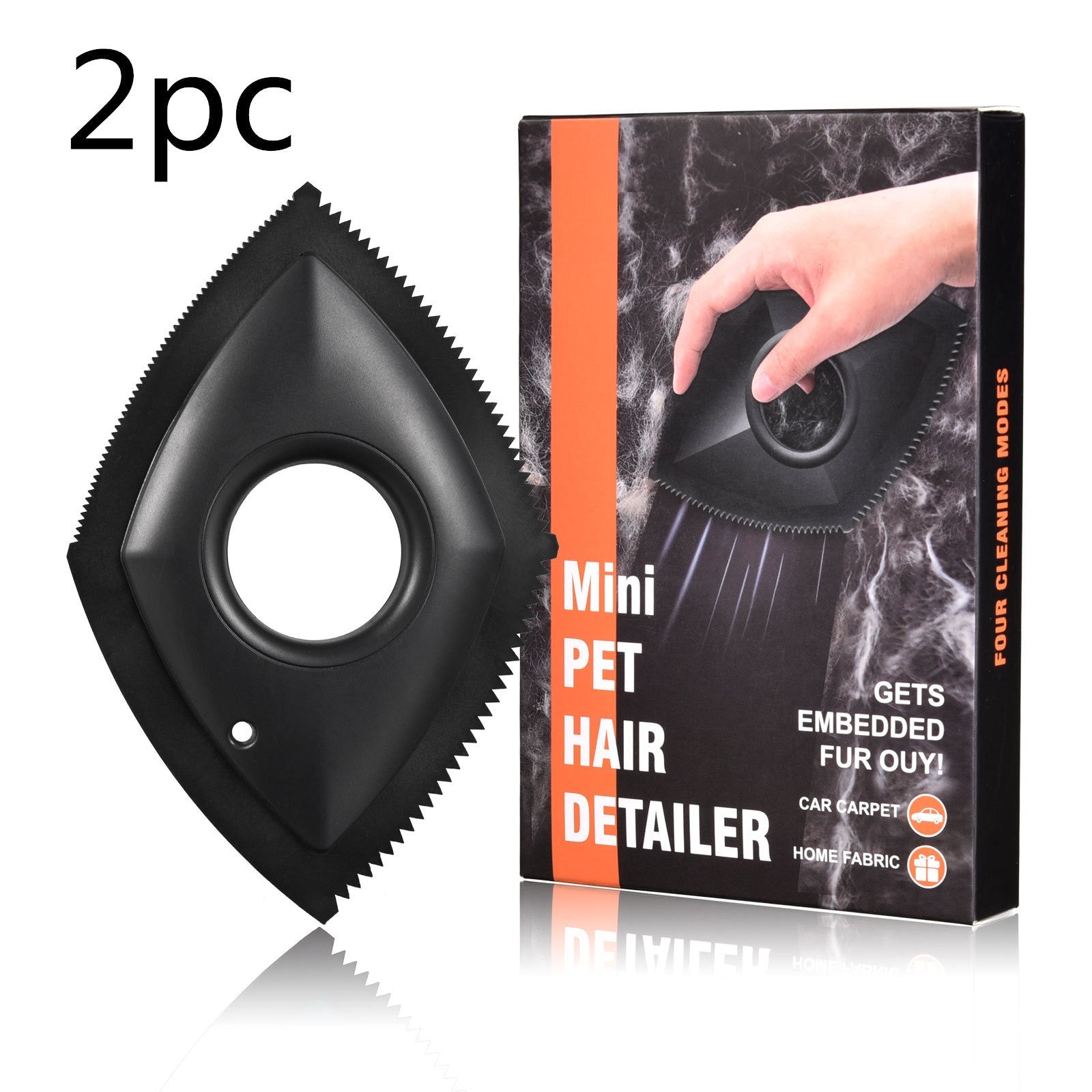 Pet Hair Remover Professional Hair Removal Tool For Cars Carpets Fur Catcher Cleaning Products Accessories 2PC Black