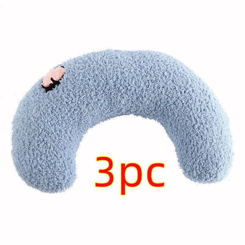 Little Pillow For Cats Fashion Neck Protector Deep Sleep Puppy U-Shaped Pillow Pets Pillow Kitten Headrest Dog Sleeping Pillow Pet Products Blue 3PCS