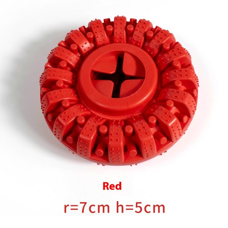 Dog Food Leakage Tire Pets Toy Bite Tire Pet Products 14X5cm Red