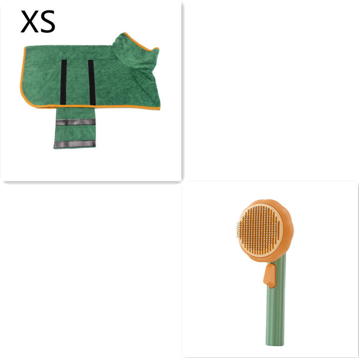 New Pet Cat Brush Hot Selling Hand-held Steel Wire Self-cleaning Comb Looper For Hair Removal Green Green XS