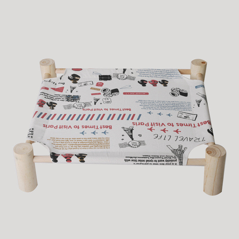 Washable Solid Wood Pet Dog Bed (Removable Cover) Molan Polar Bear A