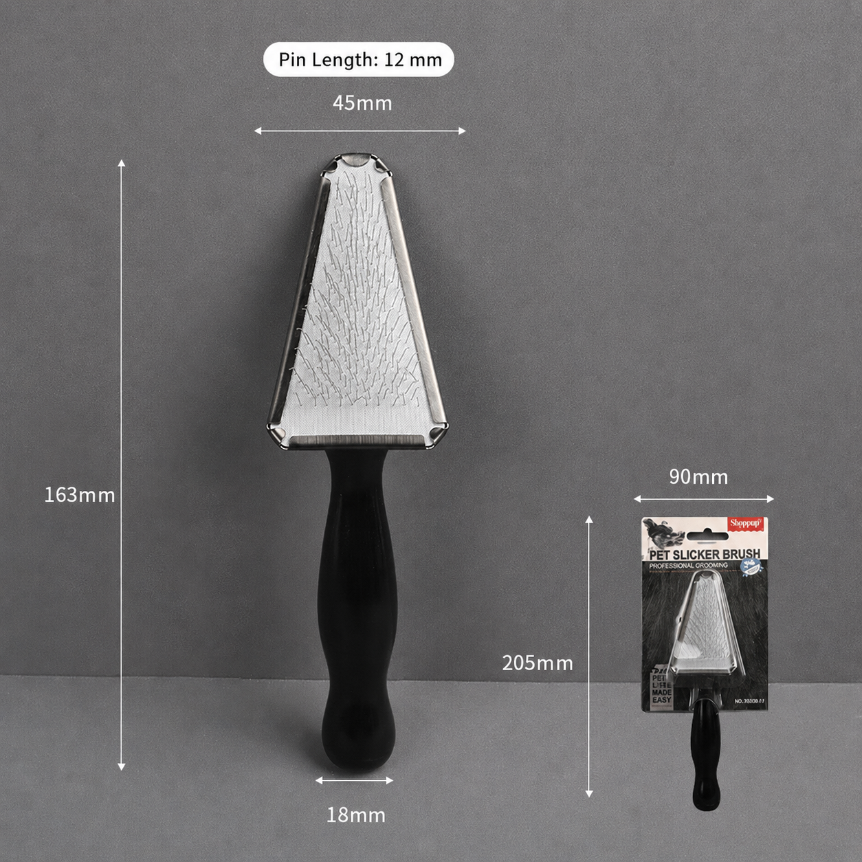 Black Pet Slicker Brush for Dogs and Cats