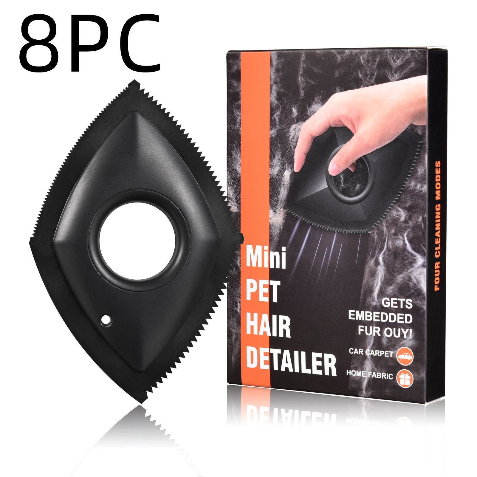 Pet Hair Remover Professional Hair Removal Tool For Cars Carpets Fur Catcher Cleaning Products Accessories 8PC Black
