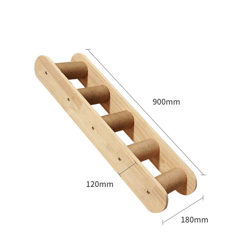 Pet Cat Climbing Frame Wall Type Solid Wood Wall Hanging Platform Ladder Pets Accessories Cat climbing column climbing l