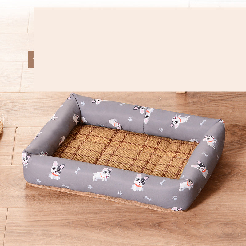 Universal Removable and Washable Dog Kennel Mat Big orange + cool mat L（60cm*50cm）