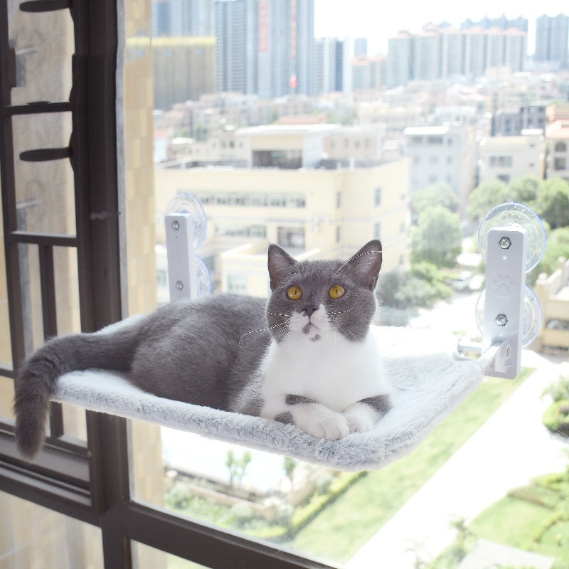Cat Suction Cup Window Glass Hammock Pet Cat Pets Products Grey Rabbit hair plush