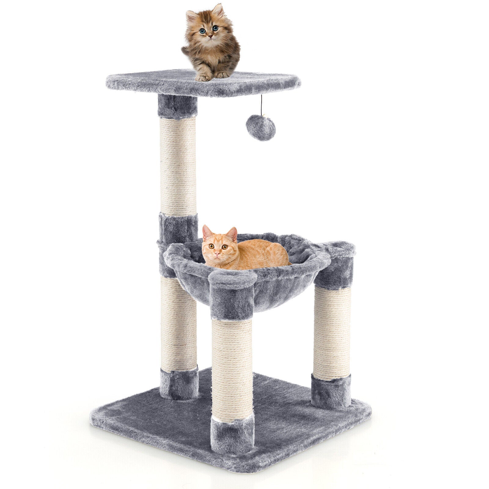 Multi-level Cat Tree with Scratching Posts and Cat Hammock