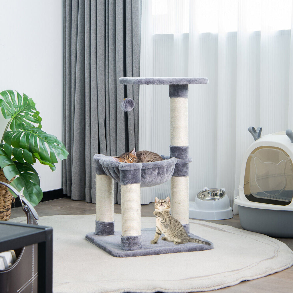 Multi-level Cat Tree with Scratching Posts and Cat Hammock