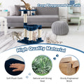 Multi-level Cat Tree with Scratching Posts and Cat Hammock Blue