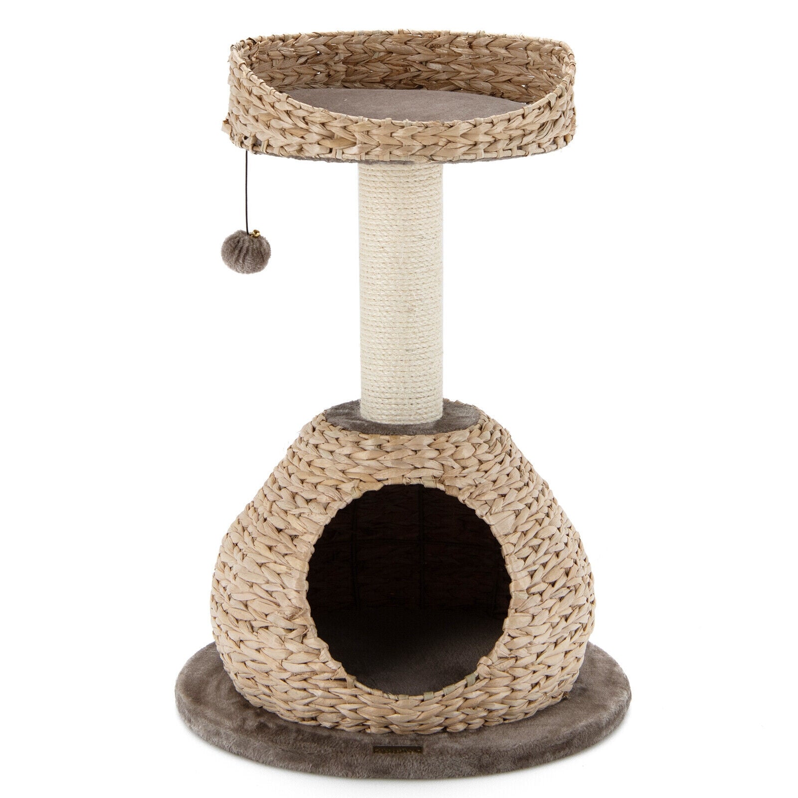 28 Inches Hand-Made Cat Tree Tower with Jump Platform Coffee