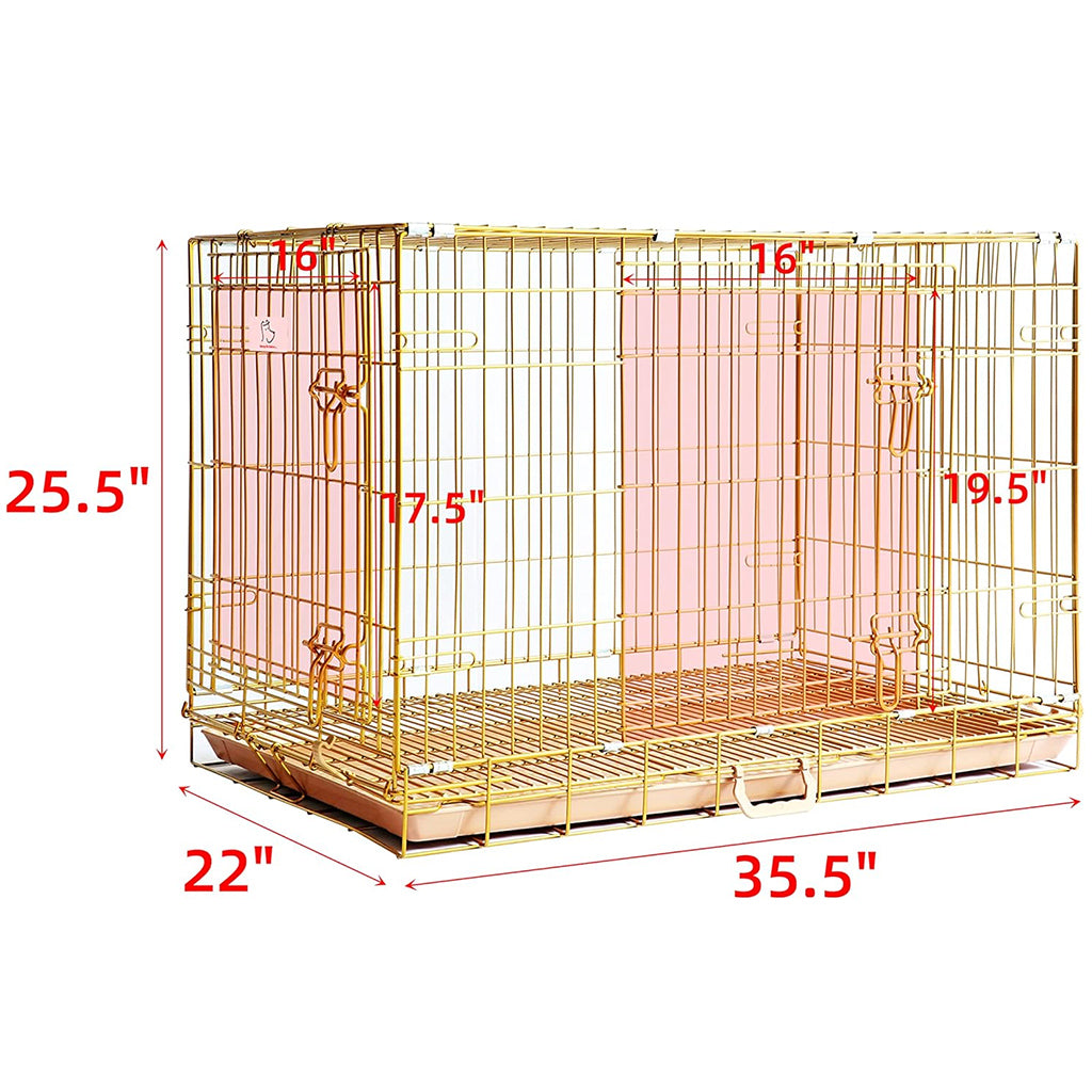 24-42" Collapsible Copper Gold Dog Crate GLD24-42 36 Inch 1 Pack