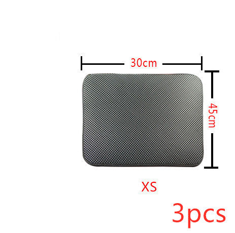 Double Layer Litter Cat Bed Pads Pet Cat Litter Mat Trapping Pets Litter Box Mat Pet Product Bed For Cats House Clean Mat XS3PC Grey