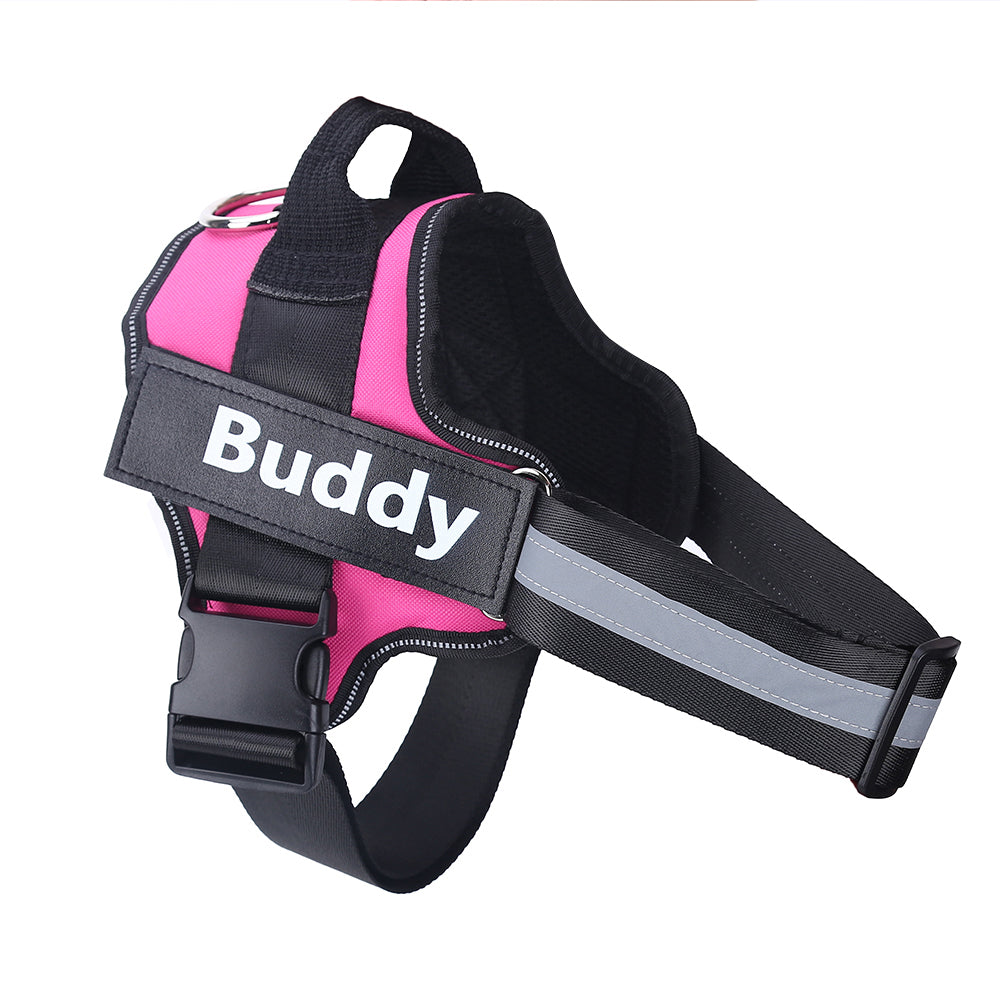 Personalized Dog Harness – No-Pull, Reflective & Adjustable Vest | XS–XXL Rose Red