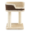Multi-Level Cat Climbing Tree with Scratching Posts and Large Plush Perch Beige