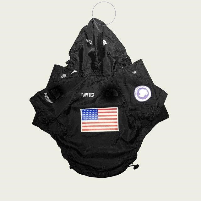 The Dog Face Windproof Waterproof Reflective Pet Cat Dog Jacket Black