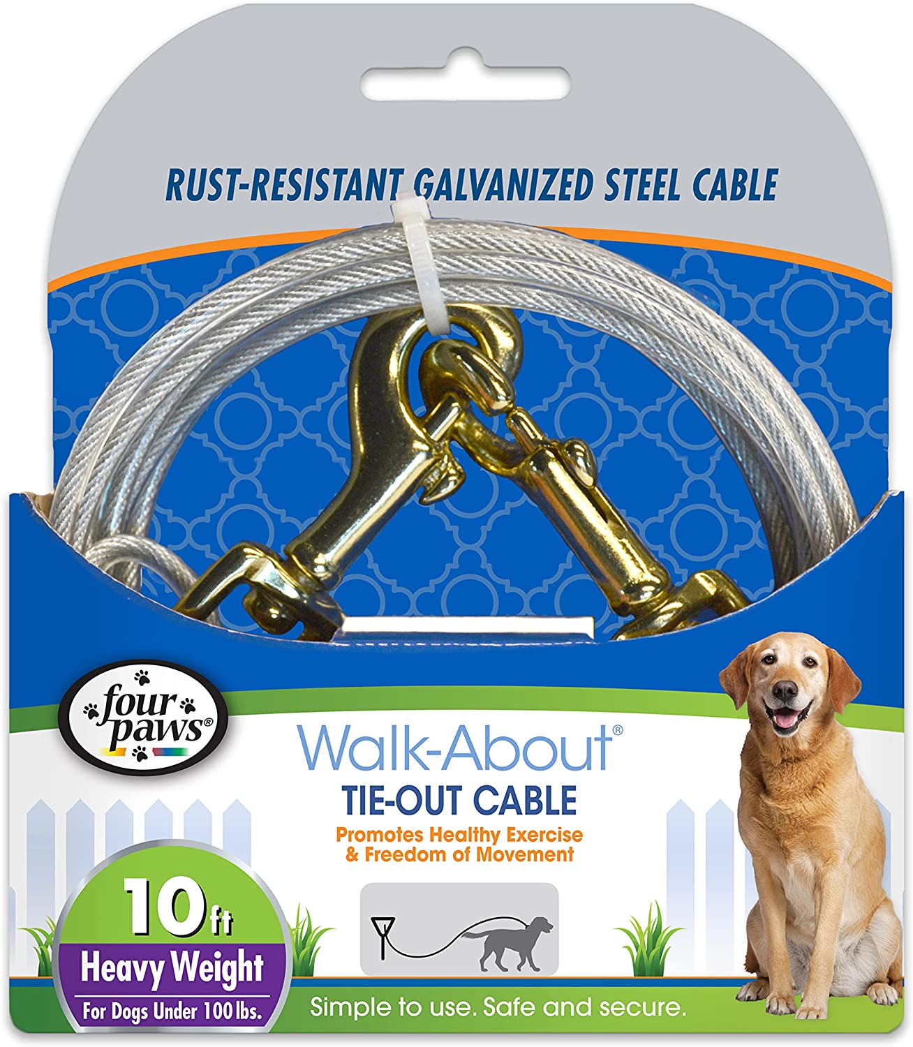 Tie Out Cable - Haevy Duty 10 ft Heavy Weight