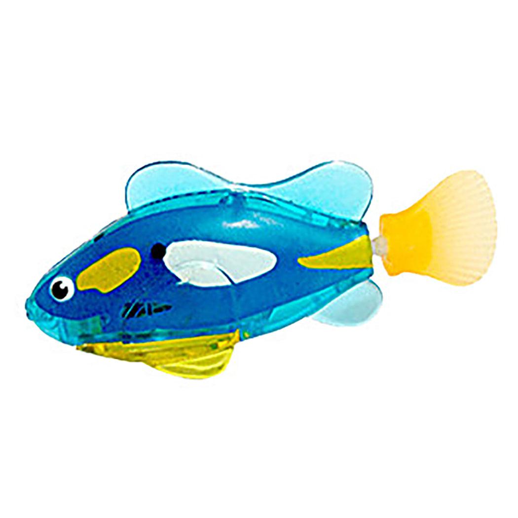 Led Light Swimmer: Interactive Pet Fish Electronic Cat Toys With Grass Blue