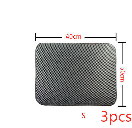Double Layer Litter Cat Bed Pads Pet Cat Litter Mat Trapping Pets Litter Box Mat Pet Product Bed For Cats House Clean Mat S3PC Grey