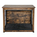 Wooden Dog Crate Furniture with Double Door and Tray-Brown Default Title
