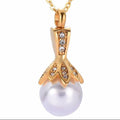 Gold w/ Faux Pearl Ashes Necklace Pendant