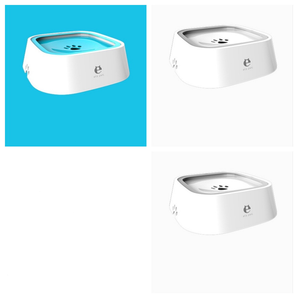 1.5L Cat Dog Water Bowl Carried Floating Bowl Anti-Overflow Slow Water Feeder Dispenser Pet Fountain ABS&PP Dog Supplies 1Blue2White