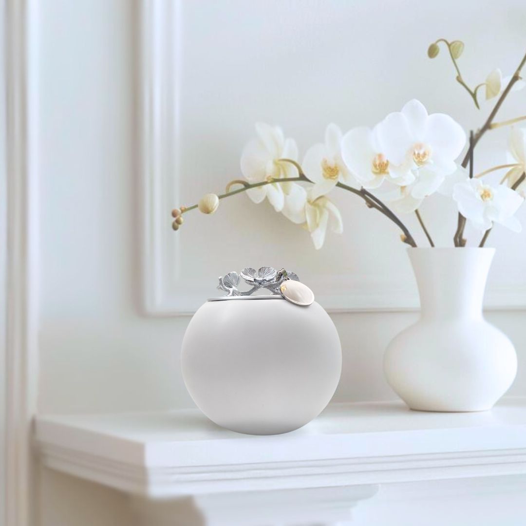 Orchid Urn for Dog & Pet Ashes — Handmade Memorial Urn